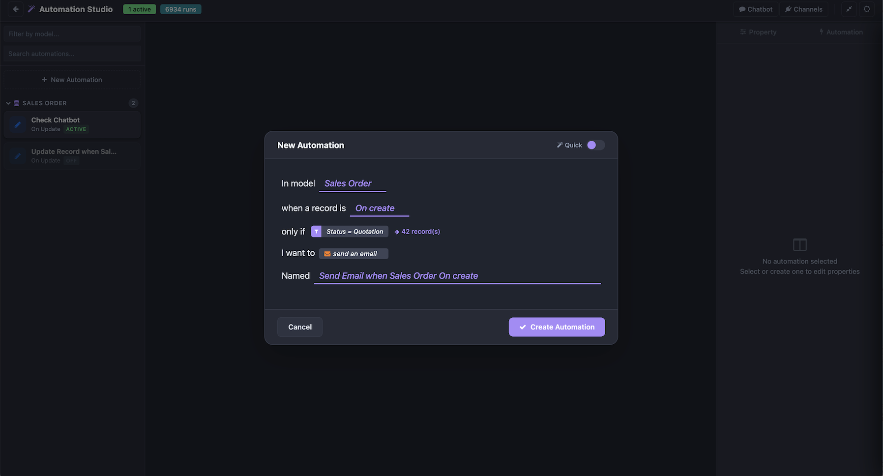 Quick Create Automation
